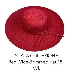 SCALA Red Wide-Brimmed Hat